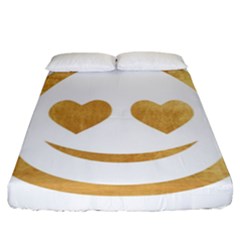 Gold Smiley Face Fitted Sheet (california King Size) by NouveauDesign