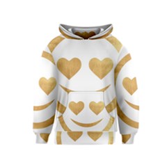 Gold Smiley Face Kids  Pullover Hoodie by NouveauDesign