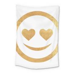 Gold Smiley Face Small Tapestry by NouveauDesign