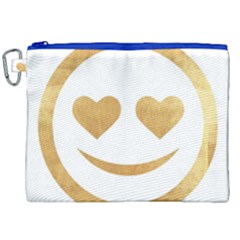 Gold Smiley Face Canvas Cosmetic Bag (xxl) by NouveauDesign