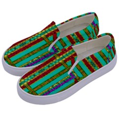 Gift Wrappers For Body And Soul In  A Rainbow Mind Kids  Canvas Slip Ons by pepitasart