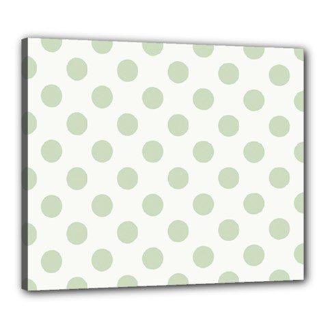 Green Dots Modern Pattern Paper Canvas 24  X 20  by Celenk