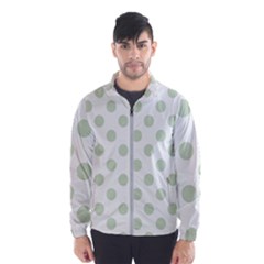 Green Dots Modern Pattern Paper Wind Breaker (men) by Celenk