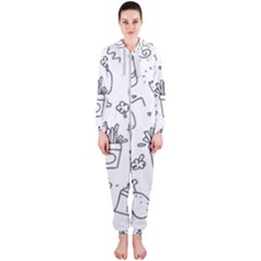 Set Chalk Out Scribble Collection Hooded Jumpsuit (ladies)  by Celenk