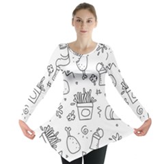 Set Chalk Out Scribble Collection Long Sleeve Tunic  by Celenk