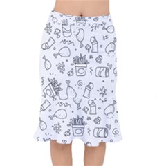 Set Chalk Out Scribble Collection Mermaid Skirt by Celenk