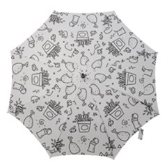 Set Chalk Out Scribble Collection Hook Handle Umbrellas (medium) by Celenk