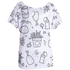 Set Chalk Out Scribble Collection Women s Oversized Tee by Celenk