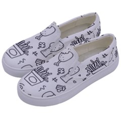 Set Chalk Out Scribble Collection Kids  Canvas Slip Ons by Celenk
