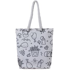 Set Chalk Out Scribble Collection Full Print Rope Handle Tote (small)