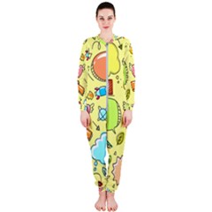 Cute Sketch Child Graphic Funny Onepiece Jumpsuit (ladies)  by Celenk