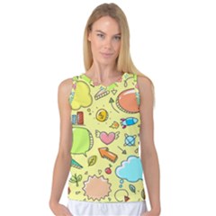Cute Sketch Child Graphic Funny Women s Basketball Tank Top by Celenk