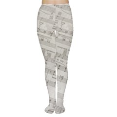 Sheet Music Paper Notes Antique Women s Tights