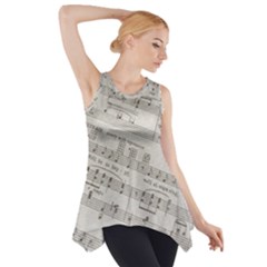 Sheet Music Paper Notes Antique Side Drop Tank Tunic by Celenk