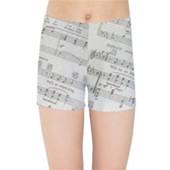 Sheet Music Paper Notes Antique Kids Sports Shorts by Celenk