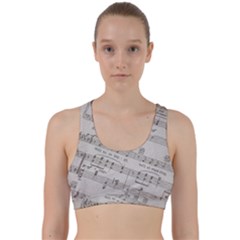 Sheet Music Paper Notes Antique Back Weave Sports Bra by Celenk