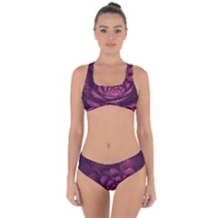 Fractal Blossom Flower Bloom Criss Cross Bikini Set by Celenk