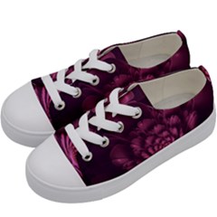 Fractal Blossom Flower Bloom Kids  Low Top Canvas Sneakers by Celenk