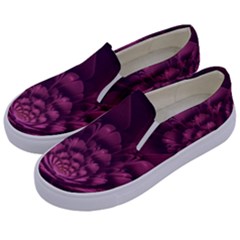 Fractal Blossom Flower Bloom Kids  Canvas Slip Ons by Celenk