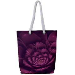 Fractal Blossom Flower Bloom Full Print Rope Handle Tote (small)