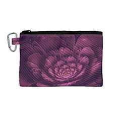 Fractal Blossom Flower Bloom Canvas Cosmetic Bag (medium)