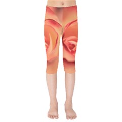 Rose Orange Rose Blossom Bloom Kids  Capri Leggings  by Celenk