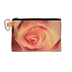 Rose Orange Rose Blossom Bloom Canvas Cosmetic Bag (medium)