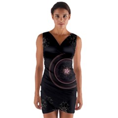 Fractal Flowers Pattern Fantasy Wrap Front Bodycon Dress by Celenk