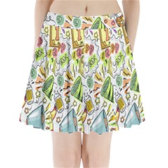Doodle New Year Party Celebration Pleated Mini Skirt by Celenk