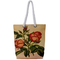 Vintage Flowers Floral Full Print Rope Handle Tote (small)