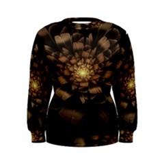 Fractal Flower Floral Bloom Brown Women s Sweatshirt by Celenk