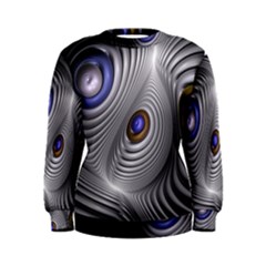 Fractal Silver Warp Pattern Women s Sweatshirt by Celenk