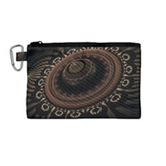 Fractal Stripes Abstract Pattern Canvas Cosmetic Bag (medium)