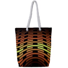 Fractal Orange Texture Waves Full Print Rope Handle Tote (small)