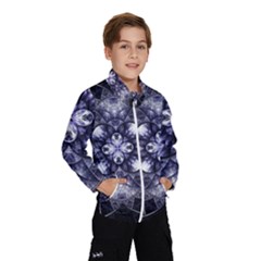 Fractal Blue Denim Stained Glass Wind Breaker (kids) by Celenk