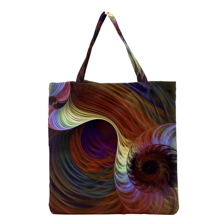 Fractal Colorful Rainbow Flowing Grocery Tote Bag