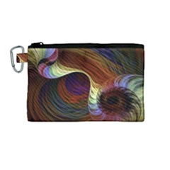 Fractal Colorful Rainbow Flowing Canvas Cosmetic Bag (medium)