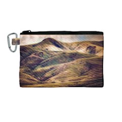 Iceland Mountains Sky Clouds Canvas Cosmetic Bag (medium)