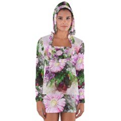 Flowers Roses Bouquet Art Nature Long Sleeve Hooded T-shirt by Celenk