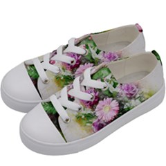 Flowers Roses Bouquet Art Nature Kids  Low Top Canvas Sneakers by Celenk