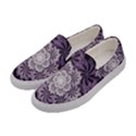 Fractal Floral Striped Lavender Women s Canvas Slip Ons View2