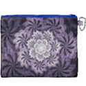 Fractal Floral Striped Lavender Canvas Cosmetic Bag (XXXL) View2