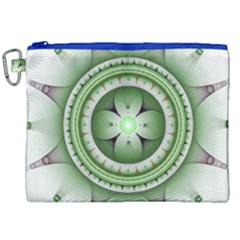 Fractal Mandala Green Purple Canvas Cosmetic Bag (xxl) by Celenk