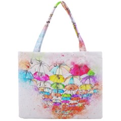 Umbrella Art Abstract Watercolor Mini Tote Bag by Celenk