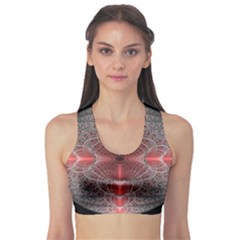 Fractal Diamond Circle Pattern Sports Bra