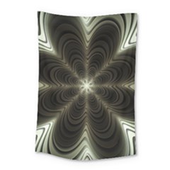 Fractal Silver Waves Texture Small Tapestry by Celenk