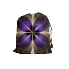 Fractal Glow Flowing Fantasy Drawstring Pouches (Large) 