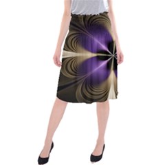 Fractal Glow Flowing Fantasy Midi Beach Skirt