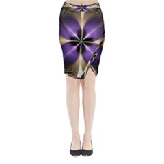 Fractal Glow Flowing Fantasy Midi Wrap Pencil Skirt