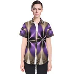 Fractal Glow Flowing Fantasy Women s Short Sleeve Shirt